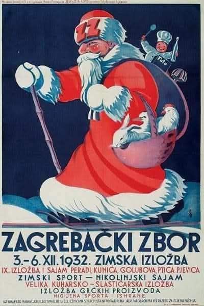 Zagrebački zbor. Plakat 1932. godine. Zimska izložba